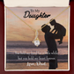 To My Daughter You Held My Hand From Dad Alluring Ribbon Necklace Message Card-Express Your Love Gifts