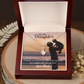 To My Daughter You Snuggled Into Dad's Heart Alluring Ribbon Necklace Message Card-Express Your Love Gifts