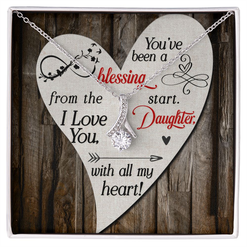 To My Daughter You’ve Been a Blessing Alluring Ribbon Necklace Message Card-Express Your Love Gifts