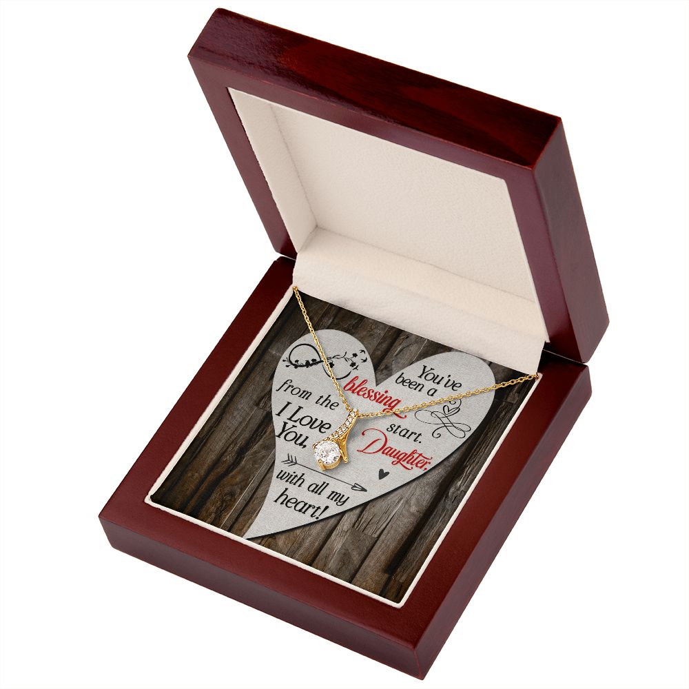 To My Daughter You’ve Been a Blessing Alluring Ribbon Necklace Message Card-Express Your Love Gifts