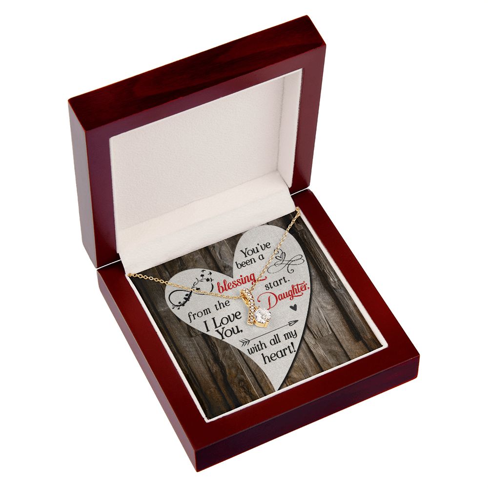 To My Daughter You’ve Been a Blessing Alluring Ribbon Necklace Message Card-Express Your Love Gifts