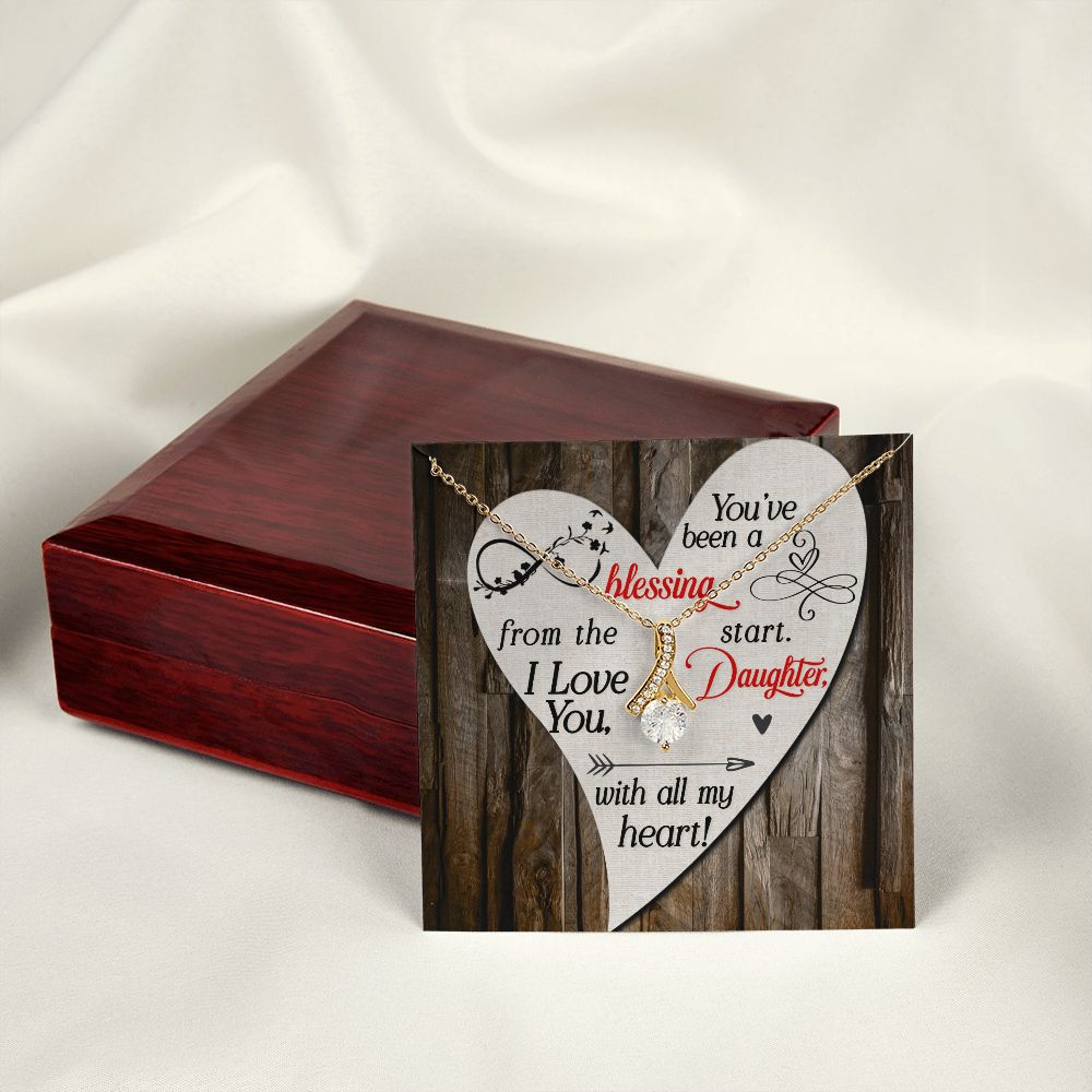 To My Daughter You’ve Been a Blessing Alluring Ribbon Necklace Message Card-Express Your Love Gifts