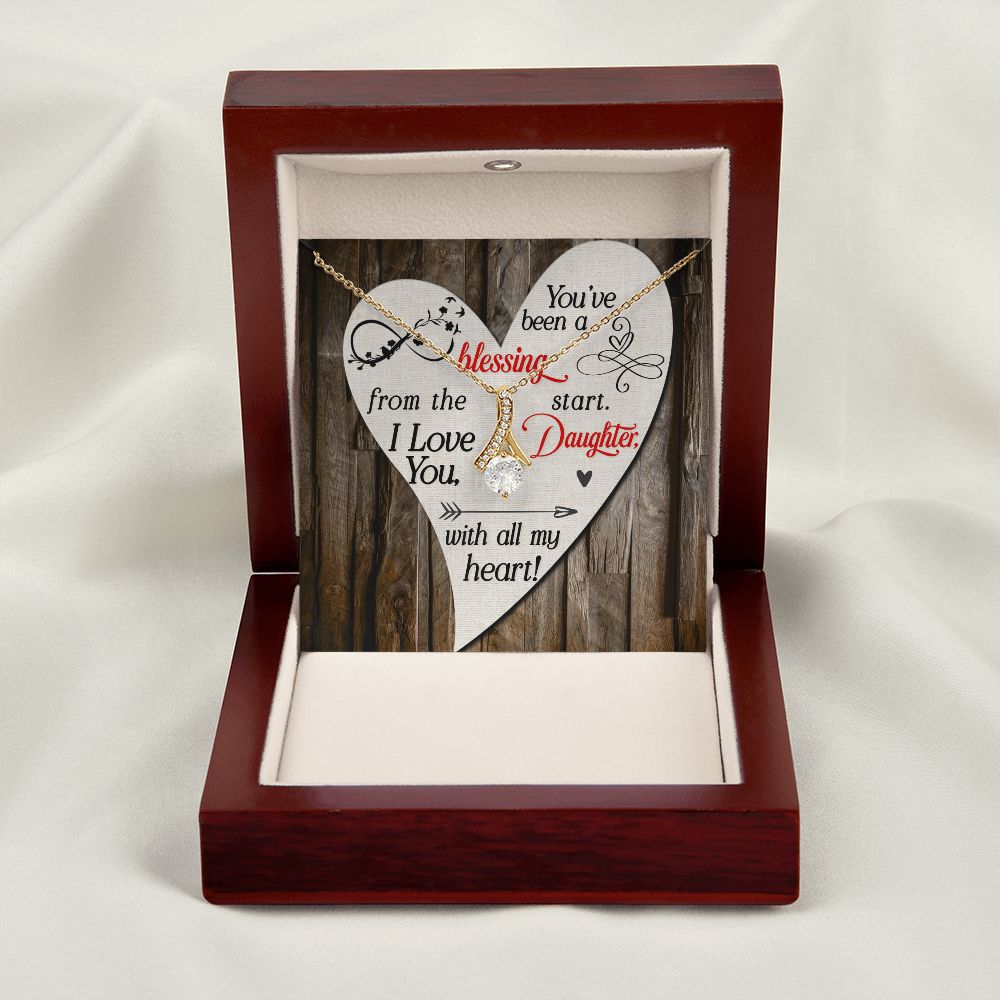 To My Daughter You’ve Been a Blessing Alluring Ribbon Necklace Message Card-Express Your Love Gifts