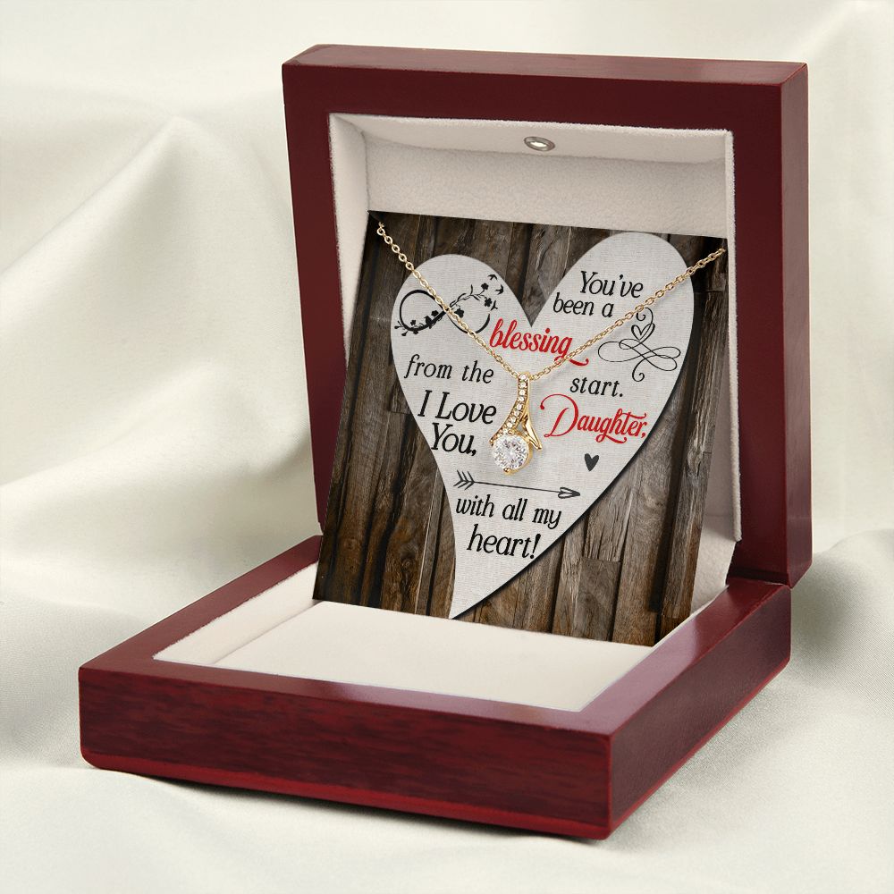 To My Daughter You’ve Been a Blessing Alluring Ribbon Necklace Message Card-Express Your Love Gifts