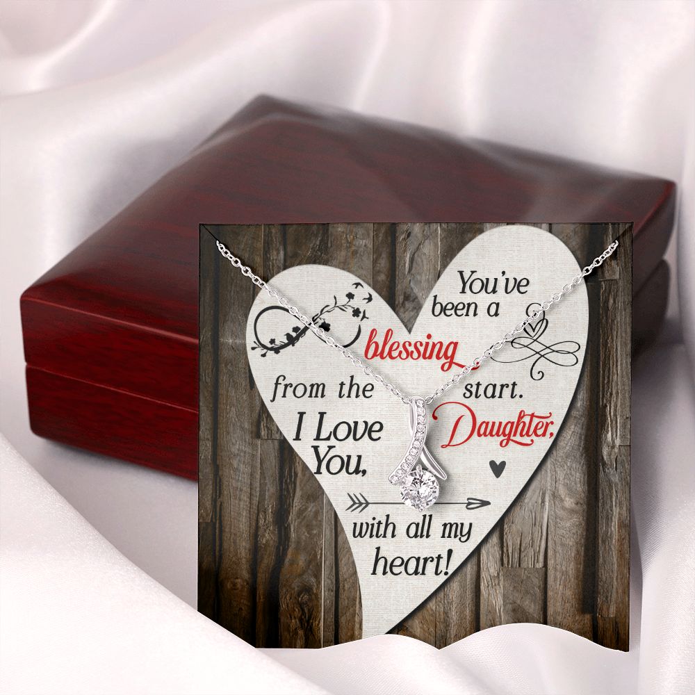 To My Daughter You’ve Been a Blessing Alluring Ribbon Necklace Message Card-Express Your Love Gifts