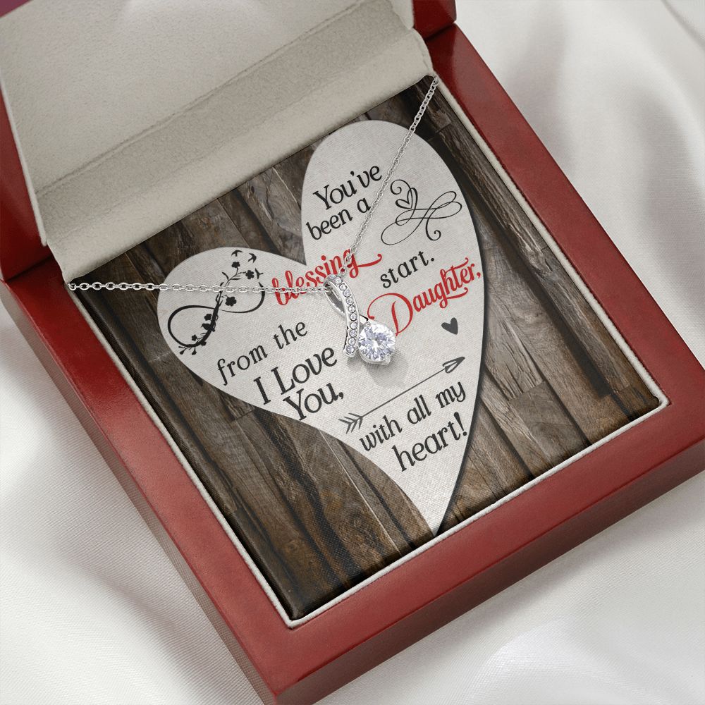 To My Daughter You’ve Been a Blessing Alluring Ribbon Necklace Message Card-Express Your Love Gifts