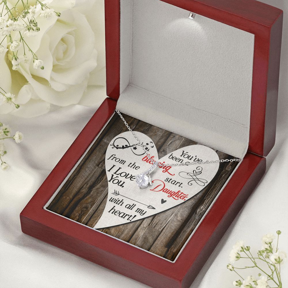 To My Daughter You’ve Been a Blessing Alluring Ribbon Necklace Message Card-Express Your Love Gifts