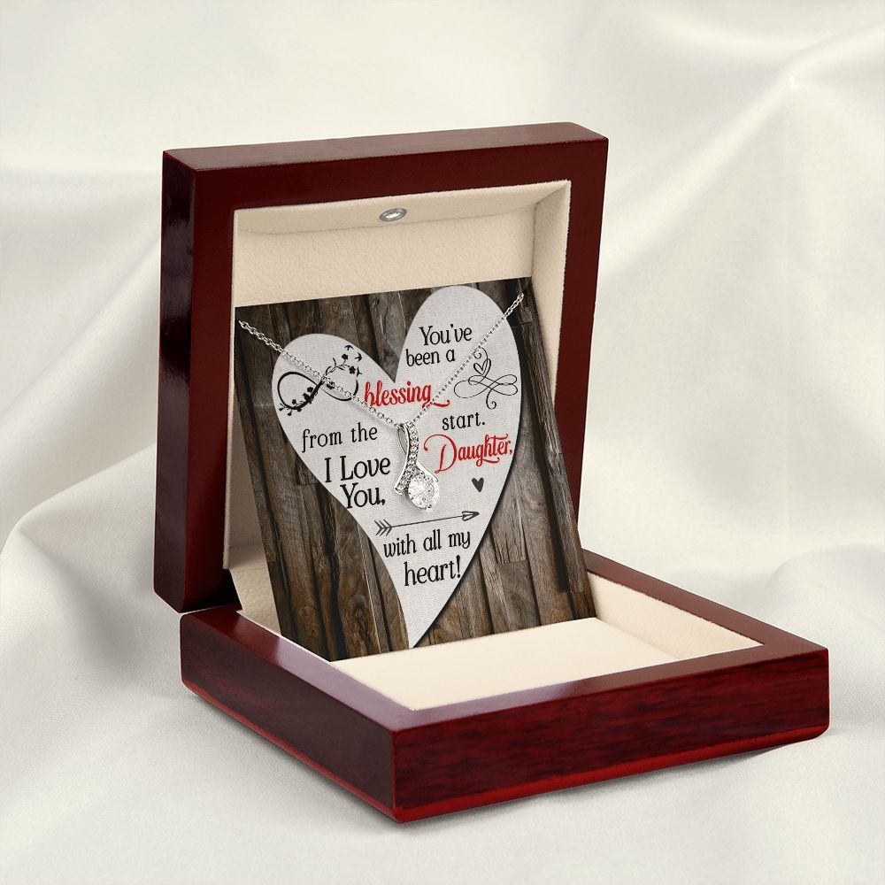 To My Daughter You’ve Been a Blessing Alluring Ribbon Necklace Message Card-Express Your Love Gifts