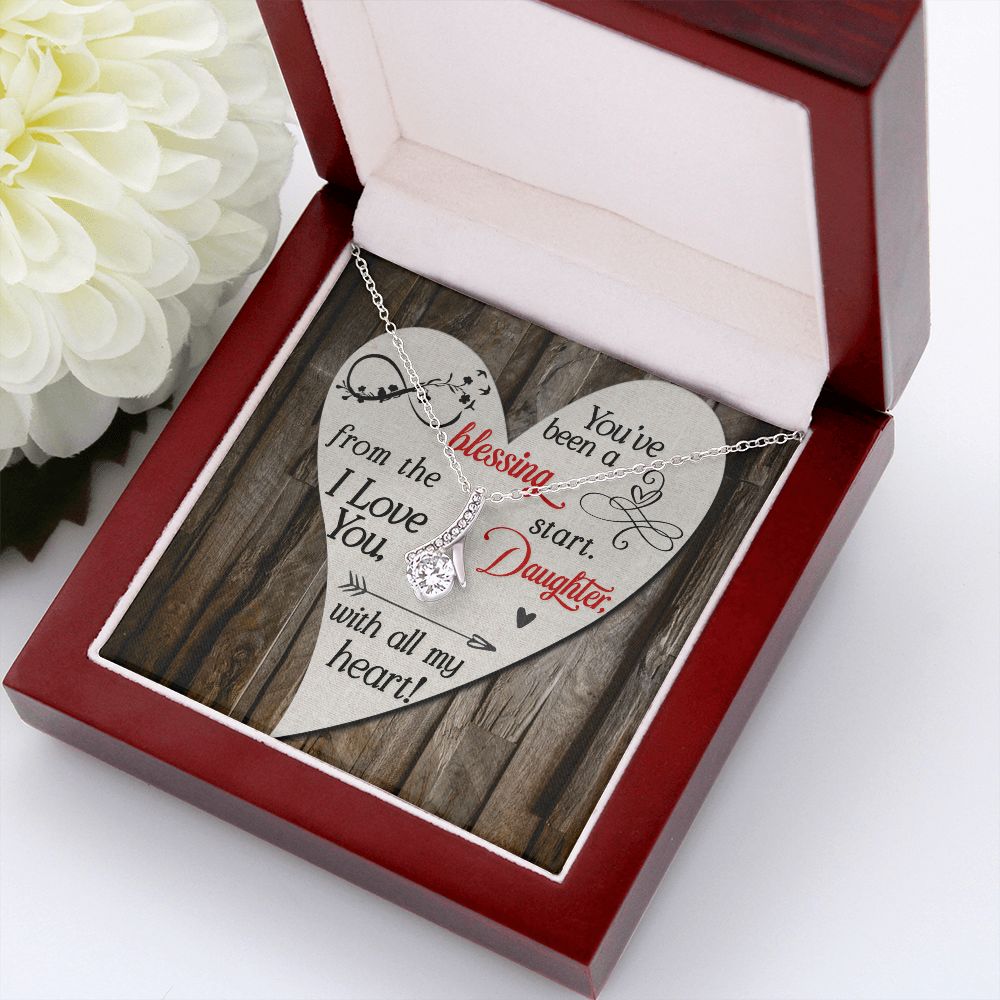 To My Daughter You’ve Been a Blessing Alluring Ribbon Necklace Message Card-Express Your Love Gifts