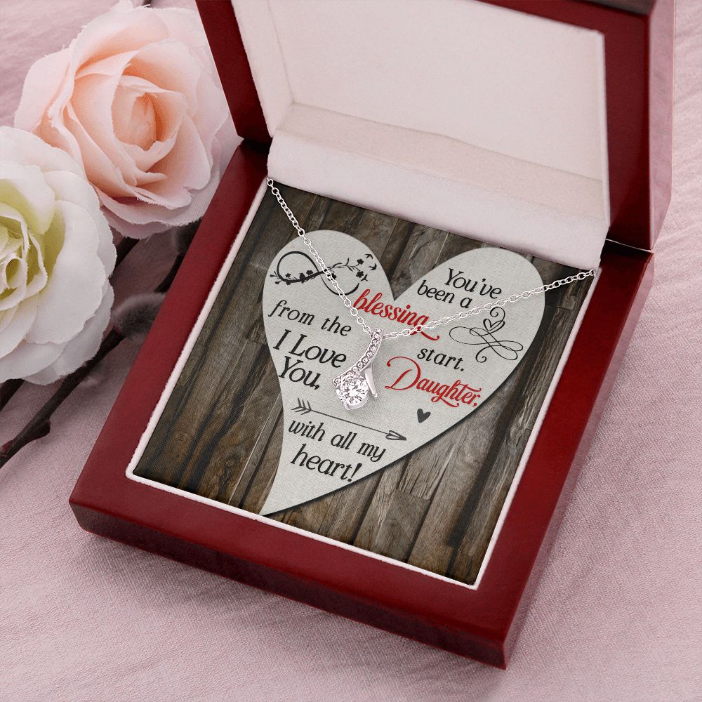 To My Daughter You’ve Been a Blessing Alluring Ribbon Necklace Message Card-Express Your Love Gifts