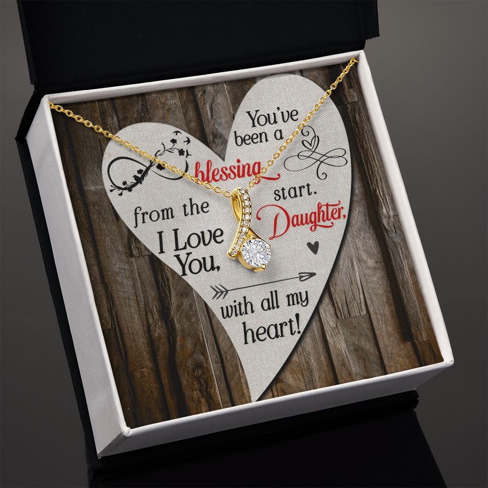 To My Daughter You’ve Been a Blessing Alluring Ribbon Necklace Message Card-Express Your Love Gifts
