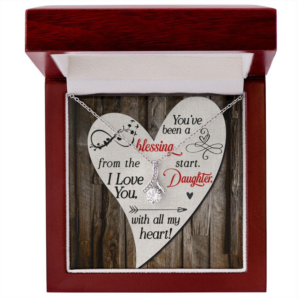 To My Daughter You’ve Been a Blessing Alluring Ribbon Necklace Message Card-Express Your Love Gifts
