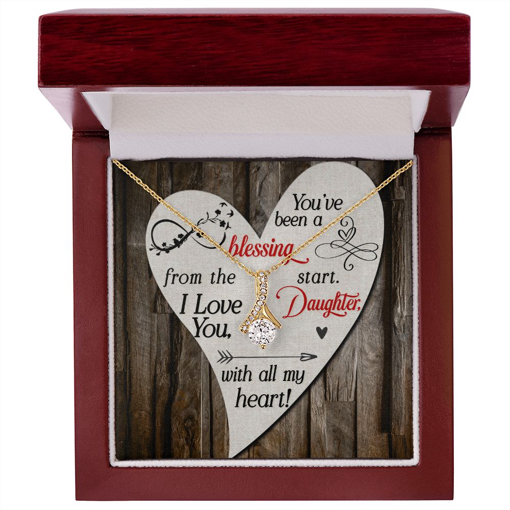 To My Daughter You’ve Been a Blessing Alluring Ribbon Necklace Message Card-Express Your Love Gifts