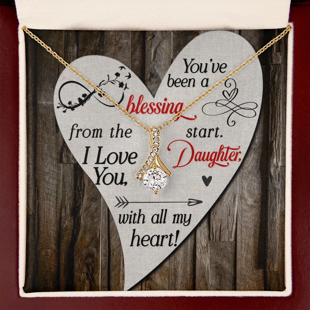 To My Daughter You’ve Been a Blessing Alluring Ribbon Necklace Message Card-Express Your Love Gifts