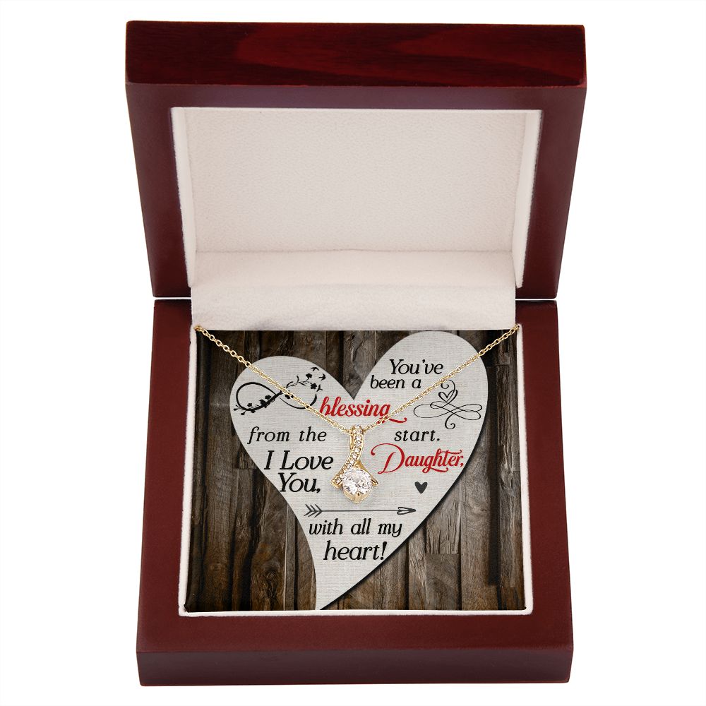 To My Daughter You’ve Been a Blessing Alluring Ribbon Necklace Message Card-Express Your Love Gifts