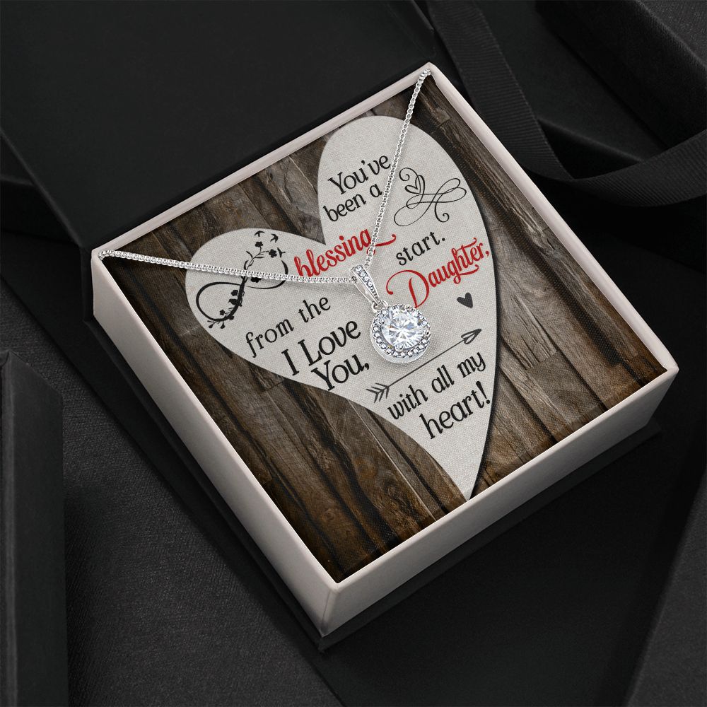To My Daughter You’ve Been a Blessing Eternal Hope Necklace Message Card-Express Your Love Gifts