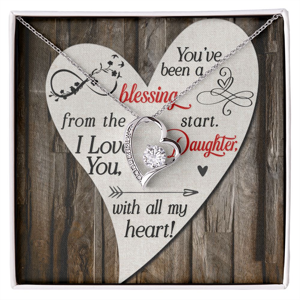 To My Daughter You’ve Been a Blessing Forever Necklace w Message Card-Express Your Love Gifts