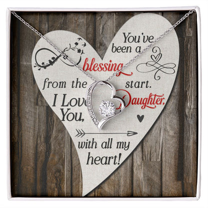 To My Daughter You’ve Been a Blessing Forever Necklace w Message Card-Express Your Love Gifts
