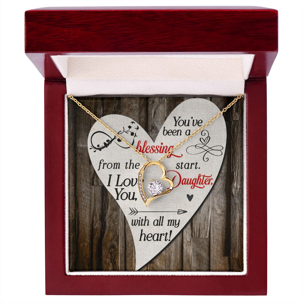 To My Daughter You’ve Been a Blessing Forever Necklace w Message Card-Express Your Love Gifts