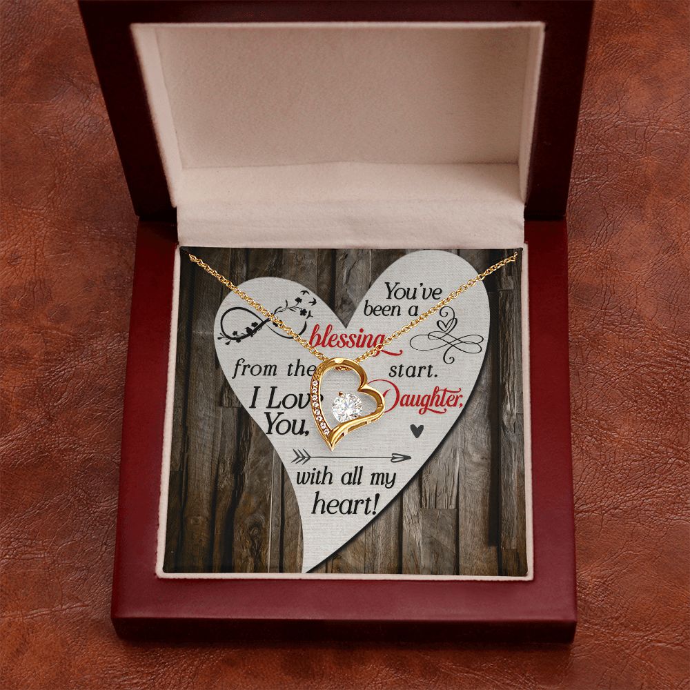 To My Daughter You’ve Been a Blessing Forever Necklace w Message Card-Express Your Love Gifts
