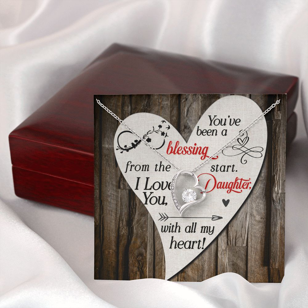 To My Daughter You’ve Been a Blessing Forever Necklace w Message Card-Express Your Love Gifts