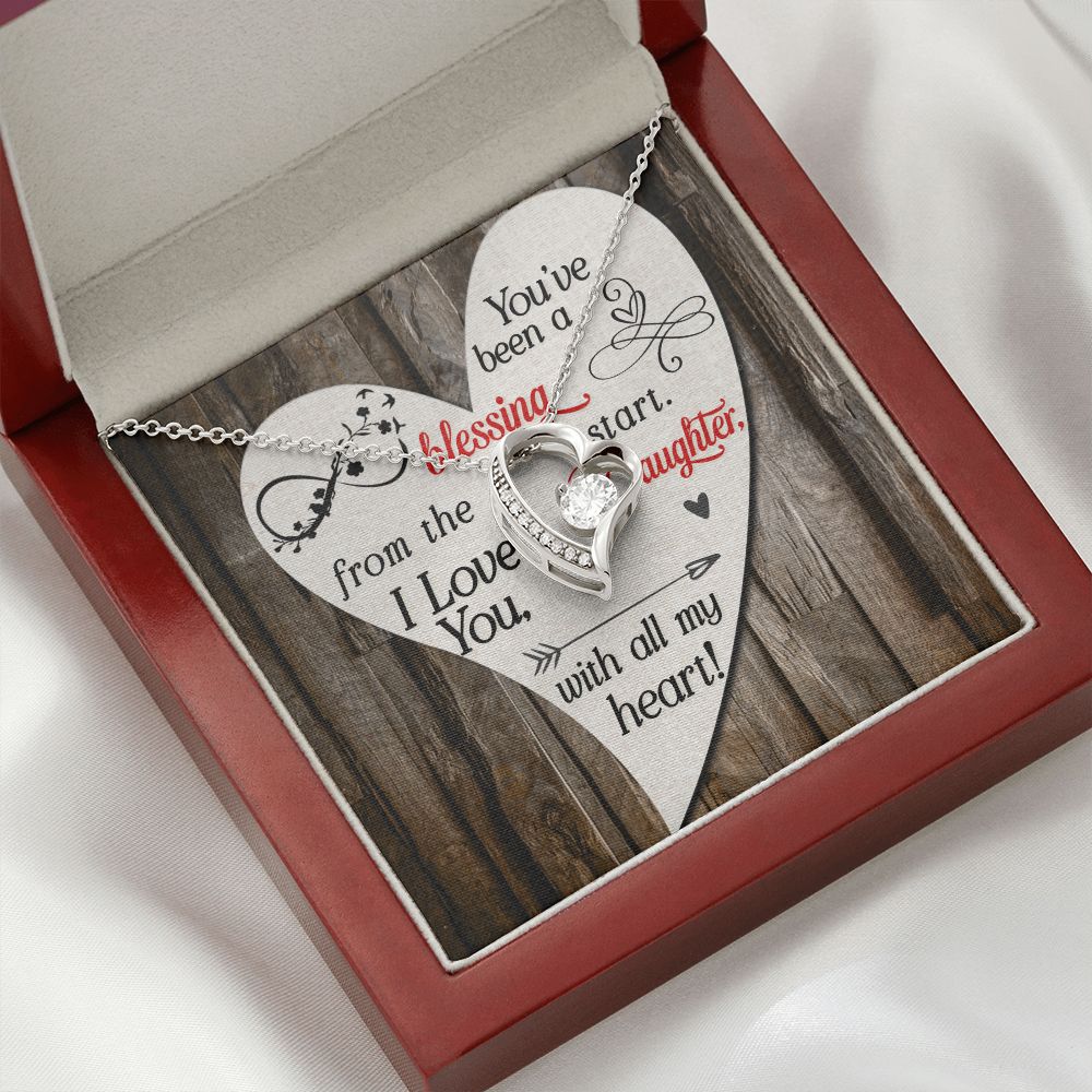 To My Daughter You’ve Been a Blessing Forever Necklace w Message Card-Express Your Love Gifts