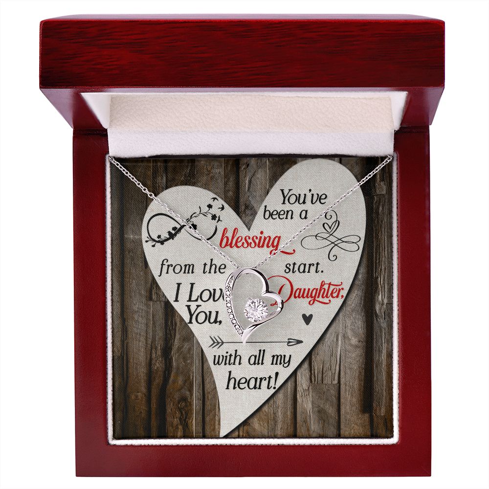 To My Daughter You’ve Been a Blessing Forever Necklace w Message Card-Express Your Love Gifts