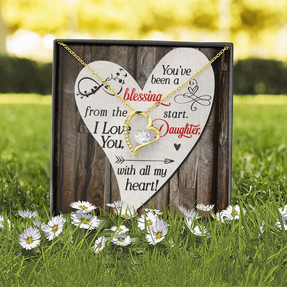 To My Daughter You’ve Been a Blessing Forever Necklace w Message Card-Express Your Love Gifts