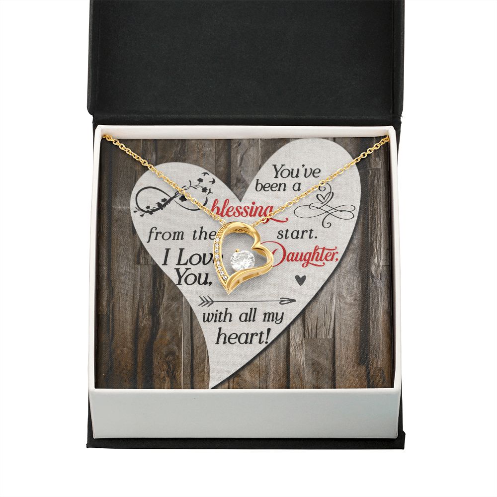 To My Daughter You’ve Been a Blessing Forever Necklace w Message Card-Express Your Love Gifts