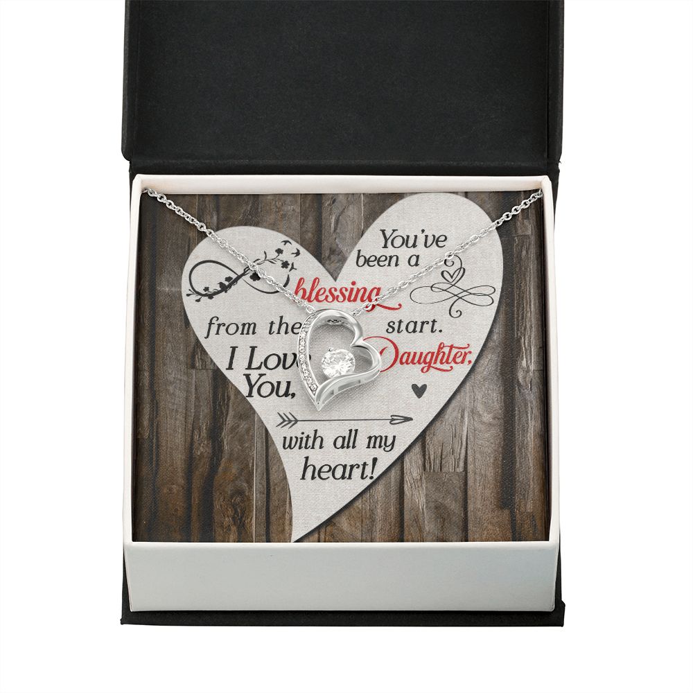 To My Daughter You’ve Been a Blessing Forever Necklace w Message Card-Express Your Love Gifts