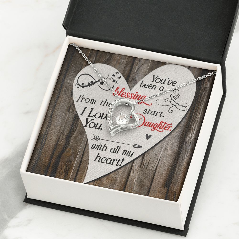 To My Daughter You’ve Been a Blessing Forever Necklace w Message Card-Express Your Love Gifts