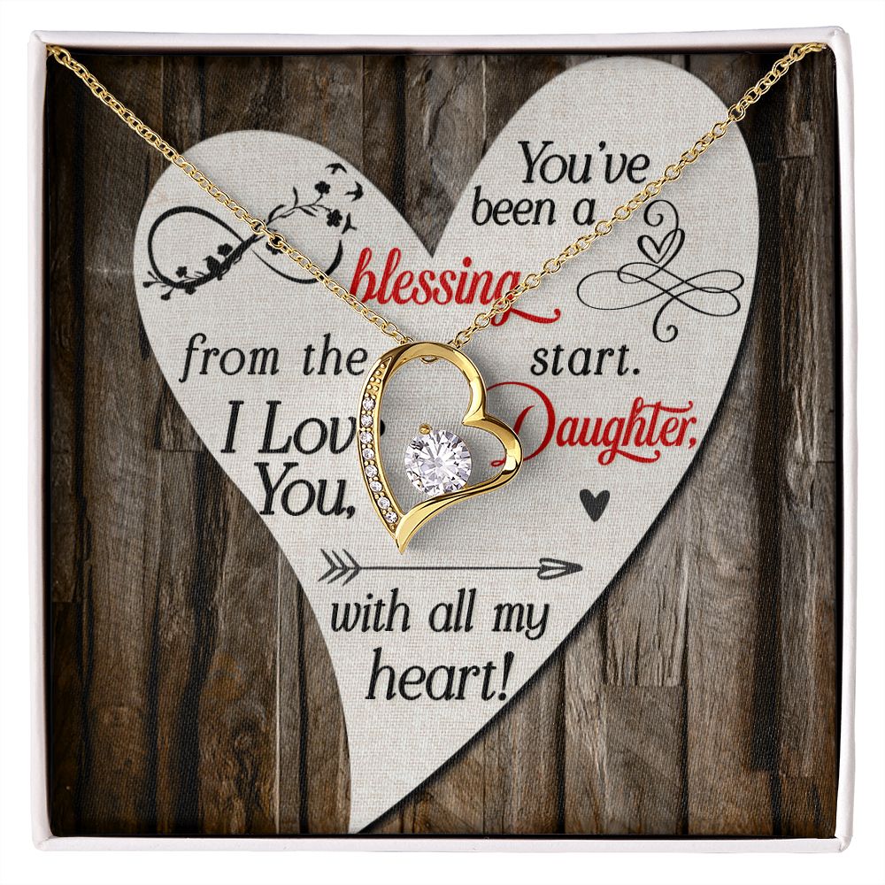 To My Daughter You’ve Been a Blessing Forever Necklace w Message Card-Express Your Love Gifts