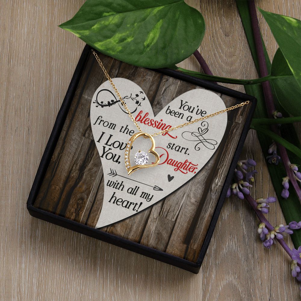 To My Daughter You’ve Been a Blessing Forever Necklace w Message Card-Express Your Love Gifts
