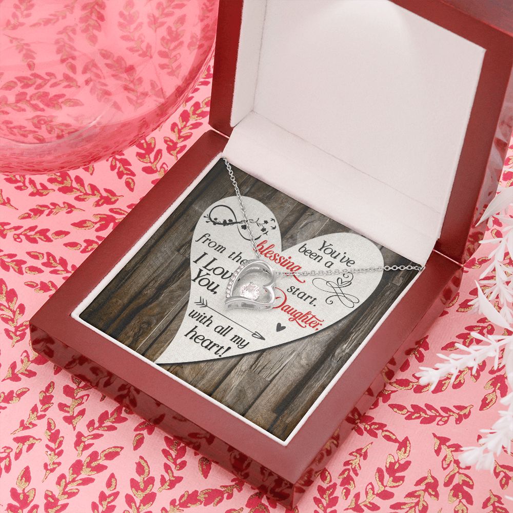 To My Daughter You’ve Been a Blessing Forever Necklace w Message Card-Express Your Love Gifts