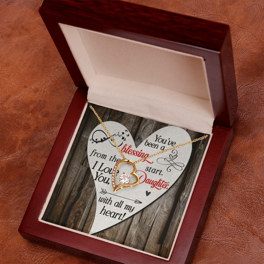 To My Daughter You’ve Been a Blessing Forever Necklace w Message Card-Express Your Love Gifts