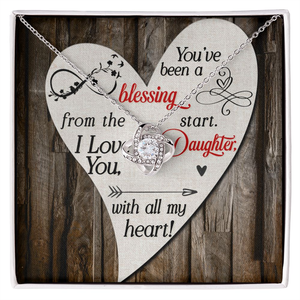 To My Daughter You’ve Been a Blessing Infinity Knot Necklace Message Card-Express Your Love Gifts