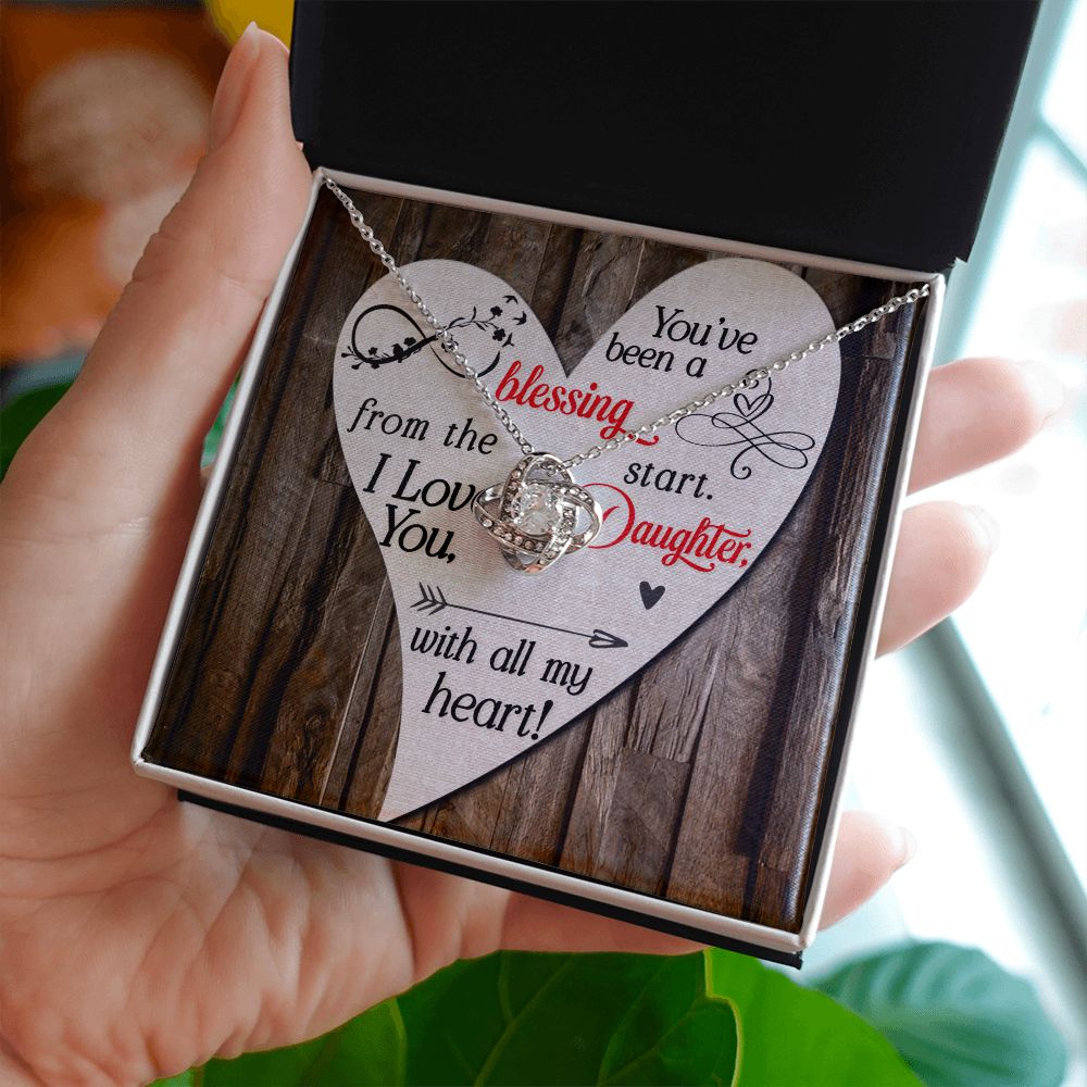 To My Daughter You’ve Been a Blessing Infinity Knot Necklace Message Card-Express Your Love Gifts