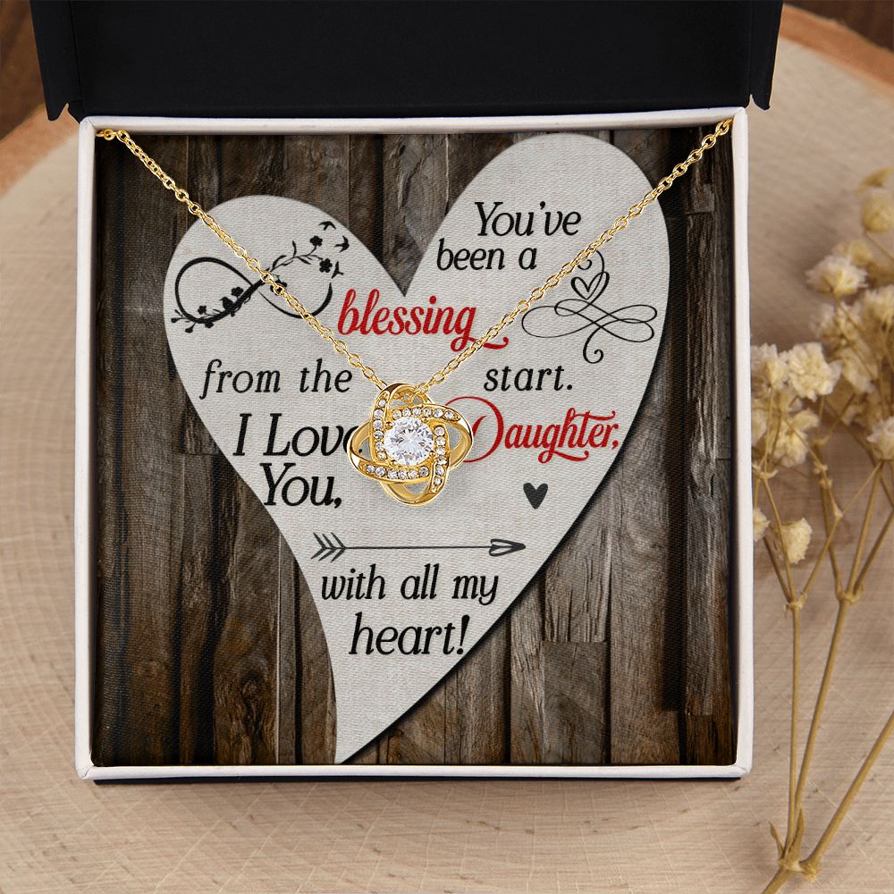 To My Daughter You’ve Been a Blessing Infinity Knot Necklace Message Card-Express Your Love Gifts