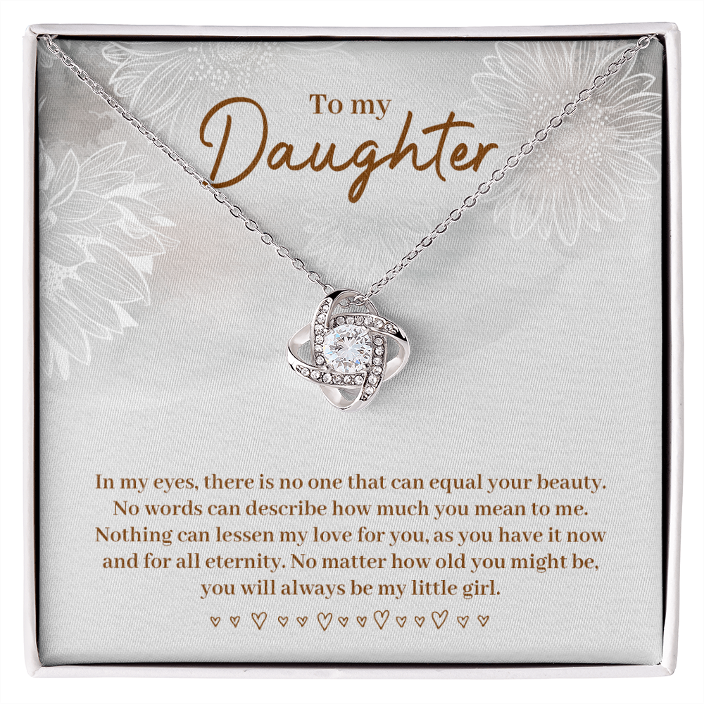 To My Daughter You Will Always Be My Little Girl Infinity Knot Necklace Message Card-Express Your Love Gifts