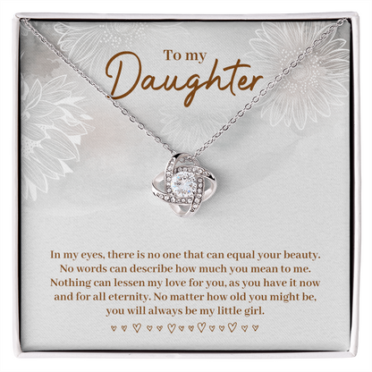 To My Daughter You Will Always Be My Little Girl Infinity Knot Necklace Message Card-Express Your Love Gifts