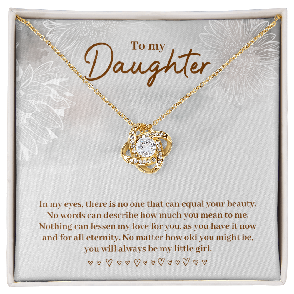 To My Daughter You Will Always Be My Little Girl Infinity Knot Necklace Message Card-Express Your Love Gifts