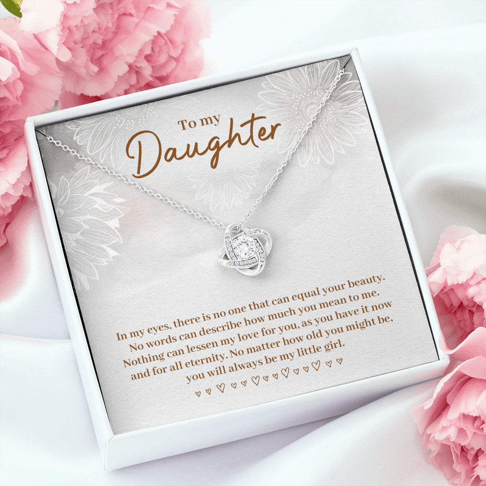 To My Daughter You Will Always Be My Little Girl Infinity Knot Necklace Message Card-Express Your Love Gifts
