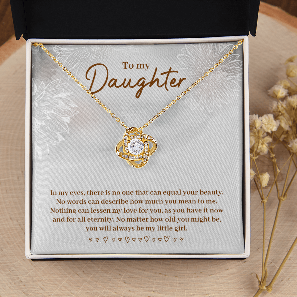 To My Daughter You Will Always Be My Little Girl Infinity Knot Necklace Message Card-Express Your Love Gifts