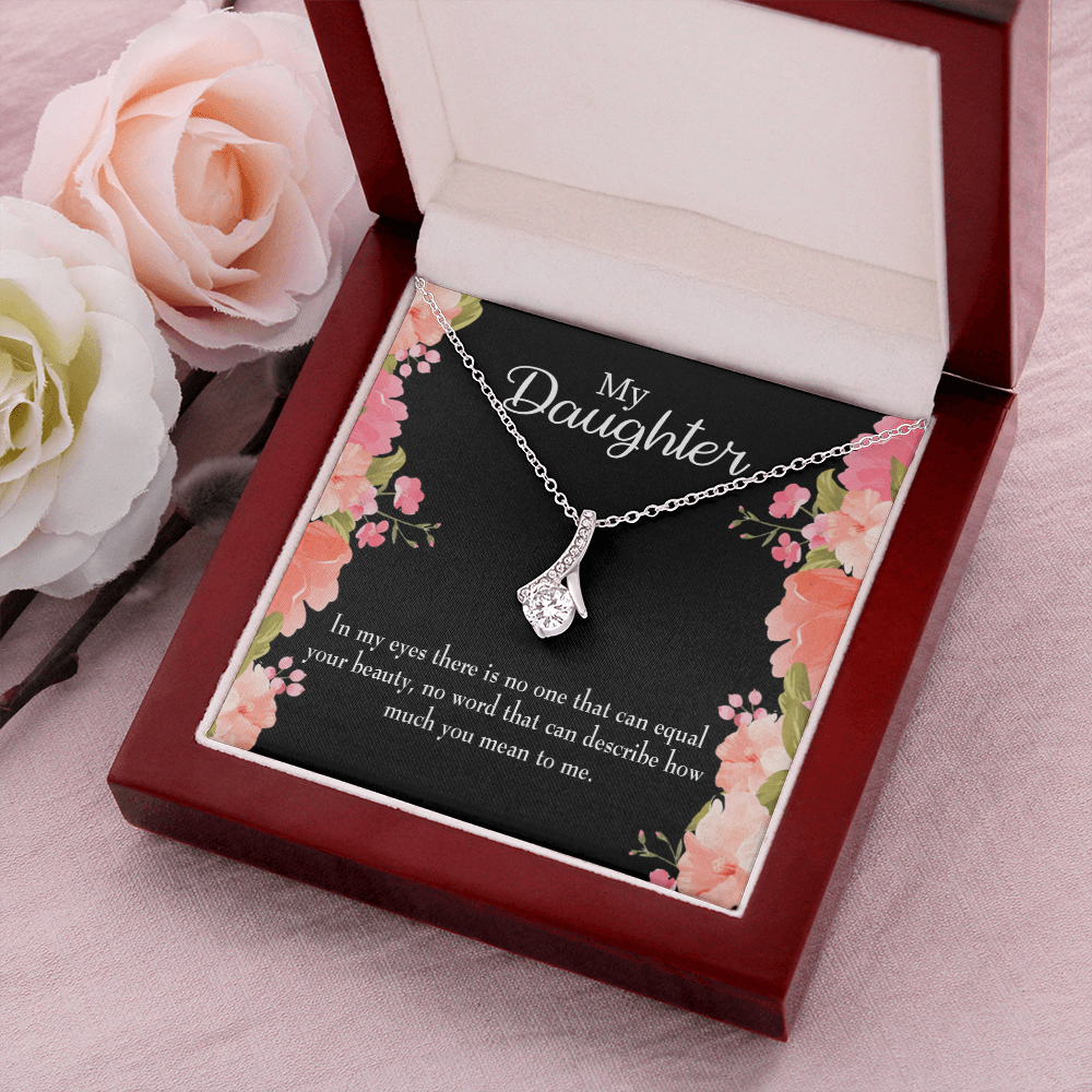 To My Daughter Your Beauty Alluring Ribbon Necklace Message Card-Express Your Love Gifts