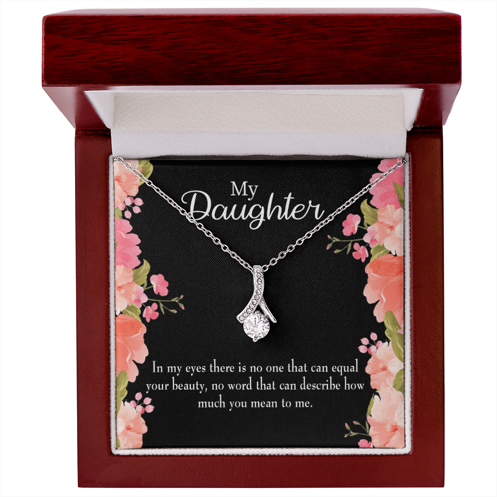 To My Daughter Your Beauty Alluring Ribbon Necklace Message Card-Express Your Love Gifts