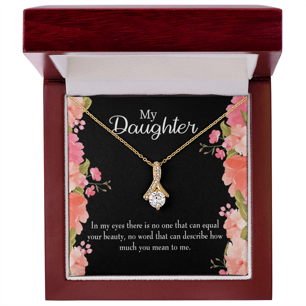 To My Daughter Your Beauty Alluring Ribbon Necklace Message Card-Express Your Love Gifts