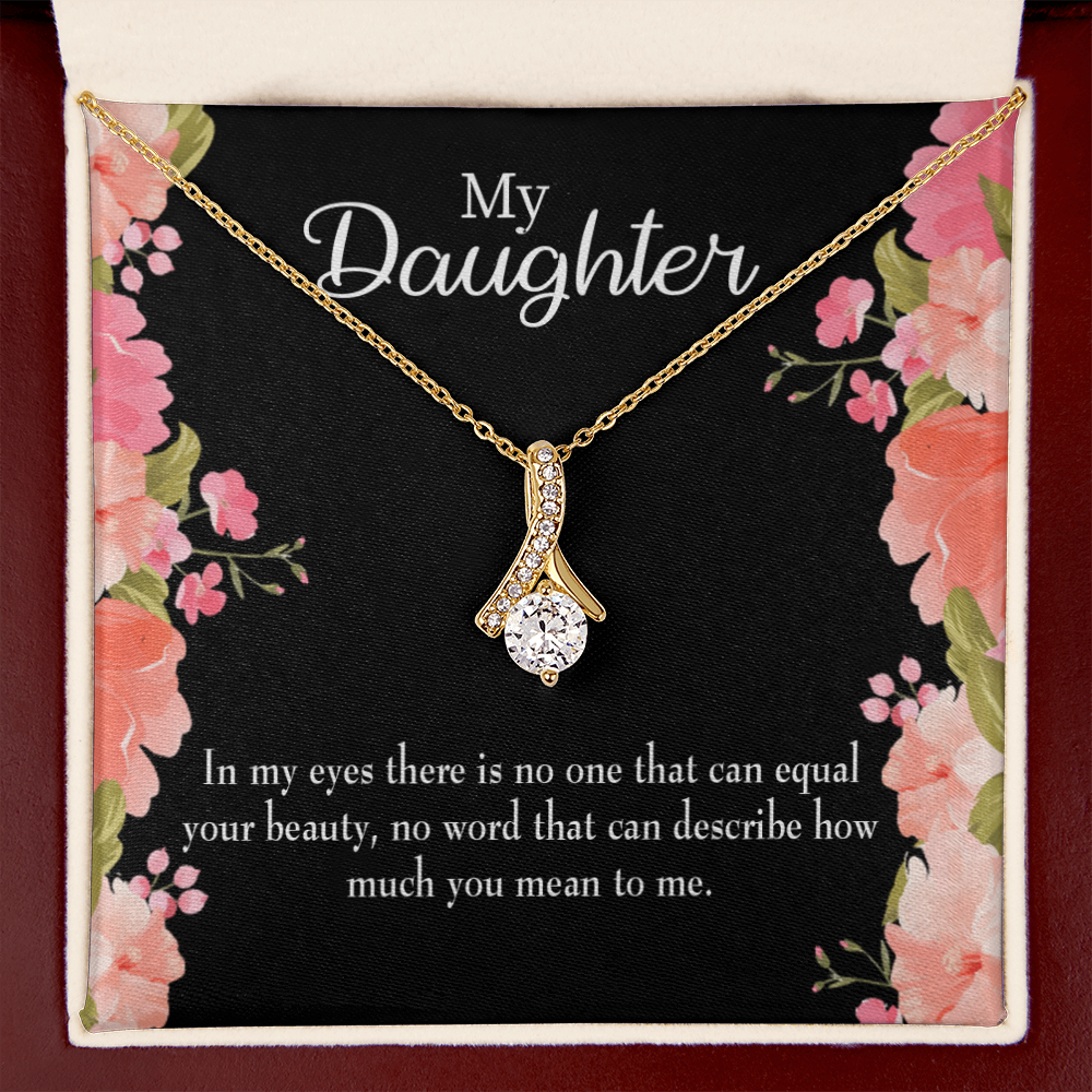 To My Daughter Your Beauty Alluring Ribbon Necklace Message Card-Express Your Love Gifts