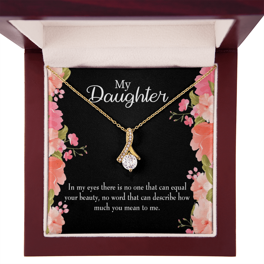 To My Daughter Your Beauty Alluring Ribbon Necklace Message Card-Express Your Love Gifts