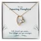 To My Daughter Your Wings Got Stronger Forever Necklace w Message Card-Express Your Love Gifts