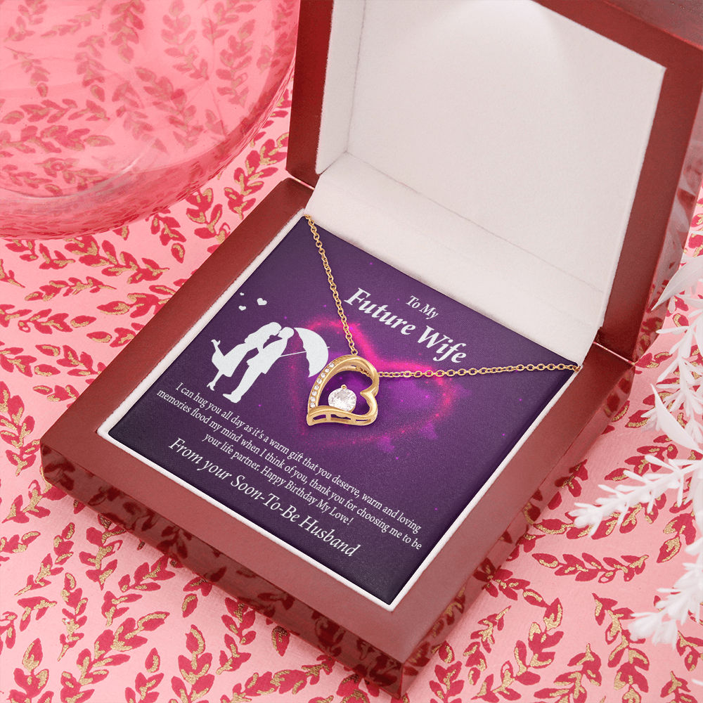 To My Fiancee Awesome Birthday Forever Necklace w Message Card-Express Your Love Gifts